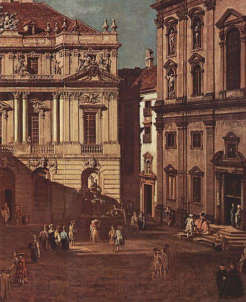 Bernardo Bellotto Ansicht von Wien, Platz vor der Universitat, von Sudost aus gesehen, mit der groben Aula der Universitat und Jesuitenkirche Norge oil painting art